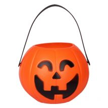 Mini porte-bonbons citrouille seau en plastique Halloween citrouille mini panier à bonbons pour enfants Halloween fête tour ou sacs