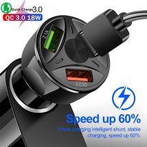 Chargeur de voiture à 3 Ports USB, 35W, Charge rapide 7A, adaptateur pour téléphone portable, iPhone13/12, Xiaomi, Huawei, Samsung
