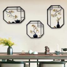 Peinture murale en fer forgé moderne | Feuille de Ginkgo, tentures murales, fond de salon, ornements muraux hôtel, décor artisanal
