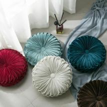 Coussin de sol rond plissé en velours, décoration de canapé, pour la maison, , directe