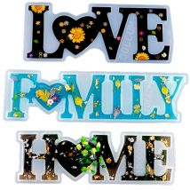 Amour maison famille lettre Silicone moule bricolage porte-clés moule Fondant moule gâteau décoration outils pendentif résine moule