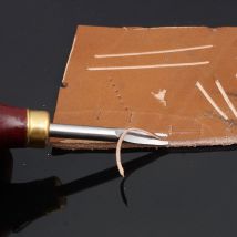 Gravure sur cuir, outils à main de bricolage, poignée en bois sculptée, accessoires de chanfreinage, produits professionnels en cuir 1 pièces