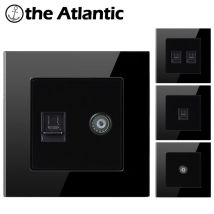 Atlectric prise Rj45 et TV Port | Double sortie de données Rj45, Port de télévision, prise murale, prise de télévision, prise de sortie de panneau en verre trempé