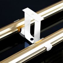 2 pièces pour tringle à rideau, fixation au plafond Double en alliage d'aluminium, support blanc