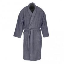 Peignoir adulte de bain gris anthracite uni 100 % coton