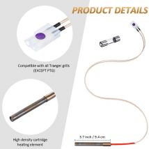 Kit d'allumage de tige chaude de gril de 2 ensembles avec les pièces de rechange de fusibles de 2 pièces pour les grilles de granule en bois de Traeger