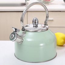 Bouilloire à sifflet 2,5 l, pour cuisinière à gaz, toutes les cuisinières, en acier inoxydable, bouilloire à café et thé, théière à gaz