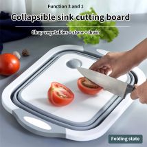 Pliable multi-fonction planche à découper/planche à découper pliable passoire légumes fruits lavage panier bol cuisine organisateur outil
