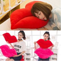 Coussin en forme de lèvres roses rouges | 30 Cm, coussin décoratif pour la maison, coussin de canapé et de taille, Textile pour la maison,