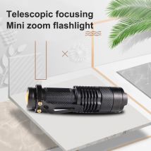 Lampe de poche EDC équipée d'une lumière tactique Ultra claire en alliage d'aluminium Mini lampe de poche Zoom étanche avec mise au point télescopique
