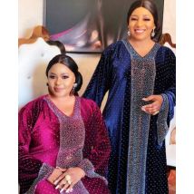 Velours robes africaines pour femmes automne afrique vêtements musulman longue robe Maxi de robe africaine pour dame