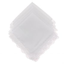 Mouchoir de mariage pour femme 5 pièces avec dentelle coton blanc Hanky