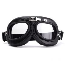 Lunettes rétro de moto classiques Vintage | Lunettes de Scooter, lunettes de pilote en cuir PU, lunettes de Protection pour moto jet casque