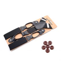 Bretelles en cuir pour hommes | Bretelles élastiques, noir bleu marron, dos nu, bouton fin, Tuxedo, accessoires de pour hommes