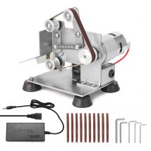 Meuleuse d'angle ponceuse à bande Mini Portable électrique ponceuse à bande bricolage polissage rectifieuse Cutter bords affûteuse avec coussinet de pied