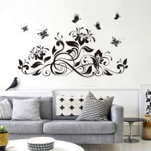 3D papillon belle fleur autocollant mural stickers muraux pour enfants chambre salon décor à la maison pour canapé TV