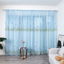 été Tulle rideau de fenêtre 100cm x 130cm jonquille impression Voile rideau salon chambre décoration rideaux J50