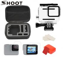 SHOOT 45M boîtier étanche accessoires ensemble de montage pour GoPro Hero 7 argent blanc Action boîtiers de caméra pour Go Pro Hero 7 accessoire
