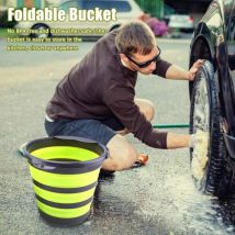 Seau pliable en plastique pour véhicule, avec poignée, seau de lavage de voiture, ménage, Portable, accessoires de Camping en plein air