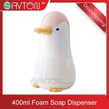 SAVTON Penguin-distributeur automatique de savon en mousse, pour le lavage des mains à Induction, pour cuisine et salle de bains, pompe à infrarouge