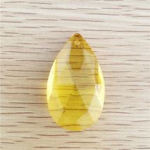 Bonne 20 unités 38mm topaze cristal amande maille pendentifs pièces de lustre, pièces de bijoux, éclairage Feng Shui prismes décor