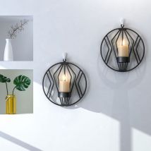 Style industriel nordique géométrique rond tenture murale chandelier métal bougeoir or noir bougeoir décoration de la maison