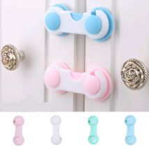 Loquet de sécurité en plastique, 1 pièce, adhésif fort, protection de porte de garde-robe pour enfants en bas âge, accessoire de verrouillage de sécurité