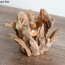 Bougeoirs en bois Style européen | Support de bougie, chandelier romantique, accessoires de dîner, décoration de la maison, petits ornements