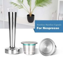 Capsules rechargeables de Nespresso, café en acier inoxydable, en Inox, filtre Permanent, doseur, pour Machines Nespresso