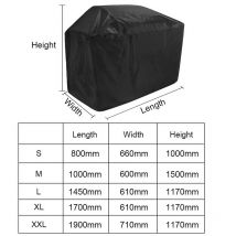 Bache Barbecue noir imperméable housse de Barbecue extérieur pluie Grill Barbacoa Anti poussière protecteur pour gaz charbon Barbe