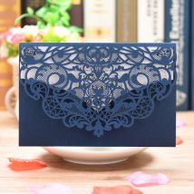 Faire-part de mariage 40 pièces | Carte d'invitation à motif de fleurs, style paquet unique, avec papier intérieur