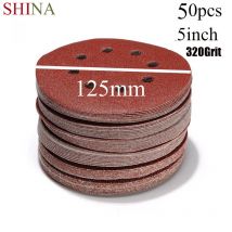 SHINA 50 pièces/ensemble 5 "8 trous 320 disque de ponçage d'orbite aléatoire crochet et boucle ponceuse disques de papier de sable sable