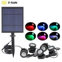 Éclairage de Spot pour jardin/route, panneau solaire 5 W, paysage sur l'eau, RGB, lumières, pce, étanche, 5 lampes
