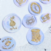 Machine à coudre créative en forme spéciale cire sceau timbre lily fleur bobine feu laque joint tête mariage carte de voeux cire joint