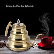 Pot en bambou à bouche Fine en acier inoxydable | Théière d'hôtel, bouilloire à Induction, cafetière à bouche Fine en acier inoxydable