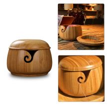 Bricolage en bois rond laine bol boîte de rangement organisateur tricoté au Crochet laine bol de rangement à la main fournitures de couture