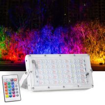 Réflecteur de projecteur Super lumineux, 50W, 220V AC, RGB éclairage LED, avec télécommande, LED étanche, projecteur LED extérieur, éclairage LED