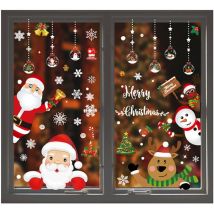 Bricolage joyeux noël Stickers muraux vitrine fenêtre verre Festival Stickers Santa peintures murales nouvel an décorations de noël pour la maison