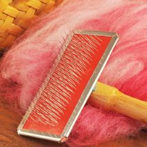 Manche en bois brosse en laine | Bricolage, feutre en laine, mélange de laine, petite brosse cardage fibre étrangère, outil en laine mélangée