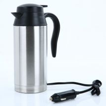 Bouilloire électrique pour camion 12V 24V | En acier inoxydable, pour les voyages à l'extérieur, eau chaude, café, bouteille isotherme, Pot de 750ml
