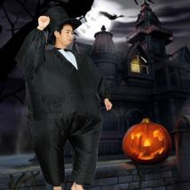 Gros homme noir Costume d'affaires gonflable Costume Halloween Cosplay déguisement X7YA