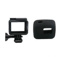 ABHU-etui cadre de protection + housse pare-brise pour Gopro-Hero 7/6/5/Hero Hd, boîtier bordure coque accessoires et bruit de vent Re