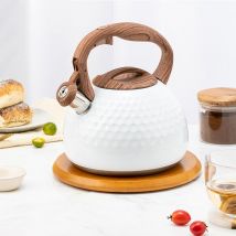 Théière de alimentaire de cuisinière de bouilloire de thé de sifflement d'acier inoxydable de 3L avec la poignée résistante à la chaleur pour des cuisinières de Camping d'induction de gaz