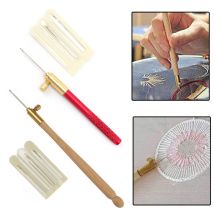 Crochet en Tambour avec 3 aiguilles, outils de broderie pour perles à paillettes