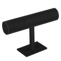 T-bar support montre bracelet support de support pour bijoux Bracelet chaîne collier velours/cuir montre affichage noir rouge dur organisateur