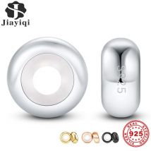 Bouchon de perles en Silicone en argent Sterling 925, 2 pièces, breloque pour bricolage, Bracelet Original, fabrication de bijoux fins, recherche d&#39;accessoires,