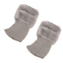 chaussettes hiver femmes jambières fausse fourrure Crochet tricot jambières bottes chaussettes Toppers manchettes