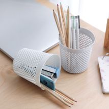 Porte-stylo en plastique creux, Tube de rangement, brosse de maquillage, support de papeterie scolaire, articles divers de bureau, plateau de rangement, organisateur de maison