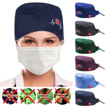 bouton imprimé coton salle d'opération chapeau infirmière chapeau esthéticienne anti-poussière gourde chapeau imprimé bouton travail chapeau adulte