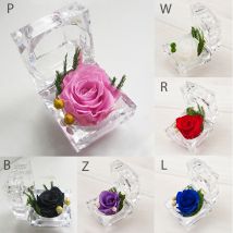 Rose éternelle en fleur pour bagues | rose romantique, fleur éternelle pour faire soi-même un mariage, fiançailles, emballage de , étui à bijoux